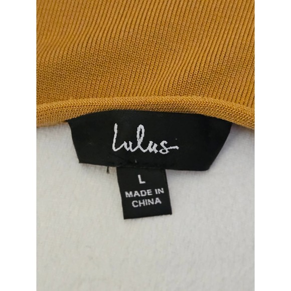 LuLus Yellow Gold BodySuit Leotard Snap Bottom Cutout Top Size Large - Picture 9 of 12